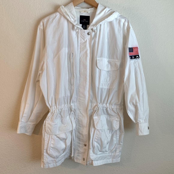 Limited White Hooded Anorak Jacket Size XS - Picture 1 of 8
